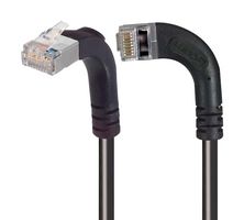 L-COM TRD695SRA13BLK-10 Ethernet Cable, Cat6, 90° RJ45 Plug to 90° RJ45 Plug, FTP (Foiled Twisted Pair), Black, 3.05 m