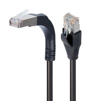 L-COM TRD695SRA15BLK-5 Ethernet Cable, Cat6, 90° RJ45 Plug to RJ45 Plug, FTP (Foiled Twisted Pair), Black, 1.5 m, 5 ft