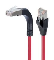 L-COM TRD695SRA15RED-3 Ethernet Cable, Cat6, 90° RJ45 Plug to RJ45 Plug, FTP (Foiled Twisted Pair), Red, 914.4 mm, 3 ft