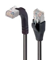 L-COM TRD695SRA2BLK-2 Ethernet Cable, Cat6, 90° RJ45 Plug to RJ45 Plug, FTP (Foiled Twisted Pair), Black, 609.6 mm