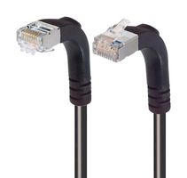 L-COM TRD695SRA4BLK-10 以太网线缆, Cat6, 90° RJ45插头至90° RJ45插头, FTP (金属箔双绞线), 黑色, 3.05 m, 10 ft