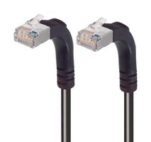 L-COM TRD695SRA5BLK-30 Ethernet Cable, Cat6, 90° RJ45 Plug to 90° RJ45 Plug, FTP (Foiled Twisted Pair), Black, 9.1 m