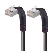 L-COM TRD695SRA5BLK-5 Ethernet Cable, Cat6, 90° RJ45 Plug to 90° RJ45 Plug, FTP (Foiled Twisted Pair), Black, 1.5 m