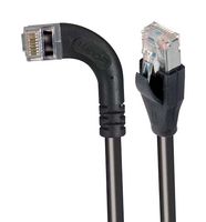 L-COM TRD695SRA6BLK-15 以太网线缆, Cat6, 90° RJ45插头至RJ45插头, FTP (金属箔双绞线), 黑色, 4.6 m, 15 ft