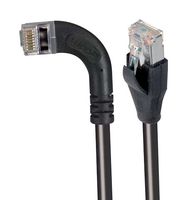 L-COM TRD695SRA6BLK-20 以太网线缆, Cat6, 90° RJ45插头至RJ45插头, FTP (金属箔双绞线), 黑色, 6.1 m, 20 ft