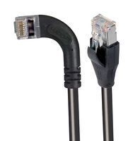 L-COM TRD695SRA6BLK-30 以太网线缆, Cat6, 90° RJ45插头至RJ45插头, FTP (金属箔双绞线), 黑色, 9.1 m, 30 ft
