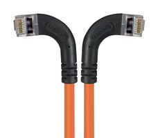 L-COM TRD695SRA8OR-2 Ethernet Cable, Cat6, 90° RJ45 Plug to 90° RJ45 Plug, FTP (Foiled Twisted Pair), Orange, 609.6 mm