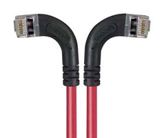 L-COM TRD695SRA8RD-10 Ethernet Cable, Cat6, 90° RJ45 Plug to 90° RJ45 Plug, FTP (Foiled Twisted Pair), Red, 3.05 m