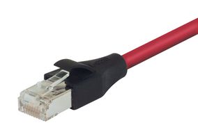 L-COM TRD695SZR-2 以太网线缆, Cat6, RJ45插头至RJ45插头, 红色, 609.6 mm, 2 ft