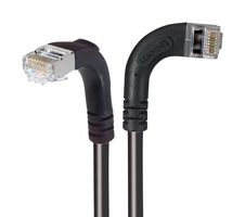 L-COM TRD695SZRA10BLK-15 以太网线缆, Cat6, 90° RJ45插头至90° RJ45插头, FTP (金属箔双绞线), 黑色, 4.6 m, 15 ft