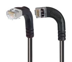 L-COM TRD695SZRA11BLK-2 Ethernet Cable, Cat6, 90° RJ45 Plug to 90° RJ45 Plug, FTP (Foiled Twisted Pair), Black, 609.6 mm