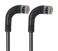 L-COM TRD695SZRA14BLK-5 Ethernet Cable, Cat6, 90° RJ45 Plug to 90° RJ45 Plug, FTP (Foiled Twisted Pair), Black, 1.5 m