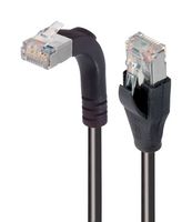 L-COM TRD695SZRA2BLK-2 以太网线缆, Cat6, 90° RJ45插头至RJ45插头, FTP (金属箔双绞线), 黑色, 609.6 mm, 2 ft