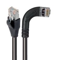 L-COM TRD695SZRA7BLK-5 以太网线缆, Cat6, 90° RJ45插头至RJ45插头, FTP (金属箔双绞线), 黑色, 1.5 m, 5 ft
