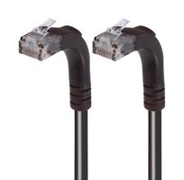 L-COM TRD695ZRA5BLK-1 以太网线缆, Cat6, 90° RJ45插头至90° RJ45插头, UTP (非屏蔽双绞线), 黑色, 304.8 mm, 1 ft