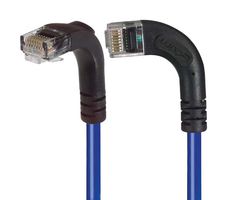 L-COM TRD815RA11BL-3 Ethernet Cable, Cat5e, 90° RJ45 Plug to 90° RJ45 Plug, UTP (Unshielded Twisted Pair), Blue