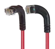 L-COM TRD815RA11RD-3 Ethernet Cable, Cat5e, 90° RJ45 Plug to 90° RJ45 Plug, UTP (Unshielded Twisted Pair), Red