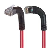 L-COM TRD815RA13RD-10 Ethernet Cable, Cat5e, 90° RJ45 Plug to 90° RJ45 Plug, UTP (Unshielded Twisted Pair), Red, 3.05 m