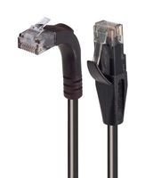 L-COM TRD815RA2BLK-3 Ethernet Cable, Cat5e, 90° RJ45 Plug to RJ45 Plug, UTP (Unshielded Twisted Pair), Black, 914.4 mm