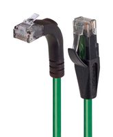 L-COM TRD815RA2GR-5 Ethernet Cable, Cat5e, 90° RJ45 Plug to RJ45 Plug, UTP (Unshielded Twisted Pair), Green, 1.52 m