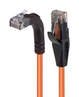 L-COM TRD815RA2OR-1 Ethernet Cable, Cat5e, 90° RJ45 Plug to RJ45 Plug, UTP (Unshielded Twisted Pair), Orange