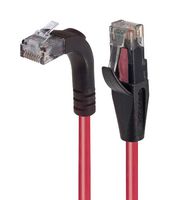 L-COM TRD815RA2RD-15 Ethernet Cable, Cat5e, 90° RJ45 Plug to RJ45 Plug, UTP (Unshielded Twisted Pair), Red, 4.6 m