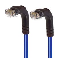 L-COM TRD815RA3BL-3 Ethernet Cable, Cat5e, 90° RJ45 Plug to 90° RJ45 Plug, UTP (Unshielded Twisted Pair), Blue