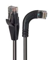 L-COM TRD815RA7BLK-7 Ethernet Cable, Cat5e, 90° RJ45 Plug to RJ45 Plug, UTP (Unshielded Twisted Pair), Black, 2.1 m