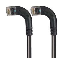 L-COM TRD815RA9BLK-2 以太网线缆, Cat5e, 90° RJ45插头至90° RJ45插头, UTP (非屏蔽双绞线), 黑色, 609.6 mm, 2 ft