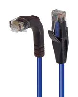 L-COM TRD815RABL-10 以太网线缆, Cat5e, 90° RJ45插头至RJ45插头, UTP (非屏蔽双绞线), 浅蓝, 3.05 m, 10 ft