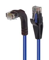 L-COM TRD815RABL-3 以太网线缆, Cat5e, 90° RJ45插头至RJ45插头, UTP (非屏蔽双绞线), 浅蓝, 914.4 mm, 3 ft