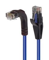 L-COM TRD815RABL-5 以太网线缆, Cat5e, 90° RJ45插头至RJ45插头, UTP (非屏蔽双绞线), 浅蓝, 1.5 m, 5 ft