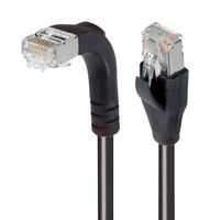 L-COM TRD815SRA1BLK-1 Ethernet Cable, Cat5e, 90° RJ45 Plug to RJ45 Plug, FTP (Foiled Twisted Pair), Black, 304.8 mm