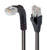 L-COM TRD815SRA1BLK-2 Ethernet Cable, Cat5e, 90° RJ45 Plug to RJ45 Plug, FTP (Foiled Twisted Pair), Black, 609.6 mm