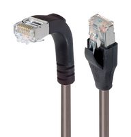 L-COM TRD815SRA1GRY-7 Ethernet Cable, Cat5e, 90° RJ45 Plug to RJ45 Plug, FTP (Foiled Twisted Pair), Grey, 2.1 m, 7 ft