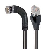 L-COM TRD815SRA6BLK-2 Ethernet Cable, Cat5e, 90° RJ45 Plug to RJ45 Plug, FTP (Foiled Twisted Pair), Black, 609.6 mm