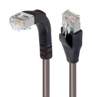 L-COM TRD815SZRA1GRY-5 以太网线缆, Cat5e, 90° RJ45插头至RJ45插头, FTP (金属箔双绞线), 灰色, 1.5 m, 5 ft