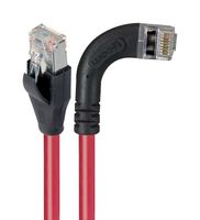 L-COM TRD815SZRA7RD-5 Ethernet Cable, Cat5e, 90° RJ45 Plug to RJ45 Plug, FTP (Foiled Twisted Pair), Red, 1.5 m, 5 ft