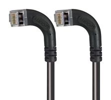 L-COM TRD815SZRA9BLK-1 以太网线缆, Cat5e, 90° RJ45插头至90° RJ45插头, FTP (金属箔双绞线), 黑色, 304.8 mm, 1 ft