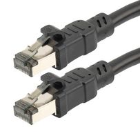 L-COM TRD824-BLK-25F Ethernet Cable, Cat8, RJ45 Plug to RJ45 Plug, FTP (Foiled Twisted Pair), Black, 7.6 m, 25 ft