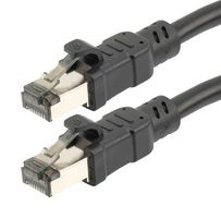 L-COM TRD824-BLK-2F Ethernet Cable, Cat8, RJ45 Plug to RJ45 Plug, FTP (Foiled Twisted Pair), Black, 609.6 mm, 2 ft