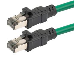 L-COM TRD824-GRN-2F Ethernet Cable, Cat8, RJ45 Plug to RJ45 Plug, FTP (Foiled Twisted Pair), Green, 609.6 mm, 2 ft