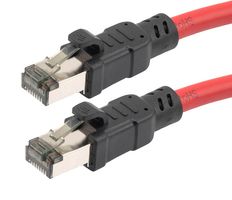 L-COM TRD824-RED-40F Ethernet Cable, Cat8, RJ45 Plug to RJ45 Plug, FTP (Foiled Twisted Pair), Red, 12.2 m, 40 ft