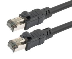 L-COM TRD824Z-BLK-10F Ethernet Cable, Cat8, RJ45 Plug to RJ45 Plug, FTP (Foiled Twisted Pair), Black, 3.05 m, 10 ft