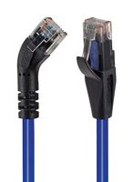 L-COM TRD845LBLU-3 以太网线缆, Cat5e, 45° RJ45插头至RJ45插头, UTP (非屏蔽双绞线), 浅蓝, 914.4 mm, 3 ft