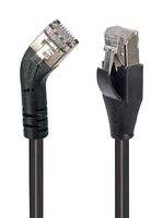 L-COM TRD845LSBLK-3 Ethernet Cable, Cat5e, 45° RJ45 Plug to RJ45 Plug, FTP (Foiled Twisted Pair), Black, 914.4 mm
