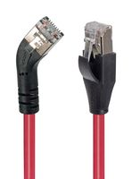 L-COM TRD845LSRED-3 Ethernet Cable, Cat5e, 45° RJ45 Plug to RJ45 Plug, FTP (Foiled Twisted Pair), Red, 914.4 mm, 3 ft