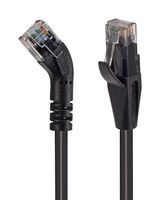 L-COM TRD845RBLK-3 Ethernet Cable, Cat5e, 45° RJ45 Plug to RJ45 Plug, UTP (Unshielded Twisted Pair), Black, 914.4 mm
