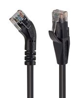 L-COM TRD845RBLK-5 Ethernet Cable, Cat5e, 45° RJ45 Plug to RJ45 Plug, UTP (Unshielded Twisted Pair), Black, 1.5 m