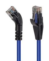 L-COM TRD845RBLU-7 以太网线缆, Cat5e, 45° RJ45插头至RJ45插头, UTP (非屏蔽双绞线), 浅蓝, 2.1 m, 7 ft